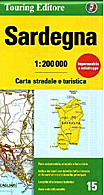 Sardinien Strassenkarte, Karte, Landkarte, TCI (Touring Club Italiano)